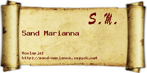 Sand Marianna névjegykártya