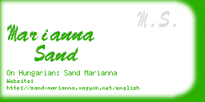 marianna sand business card